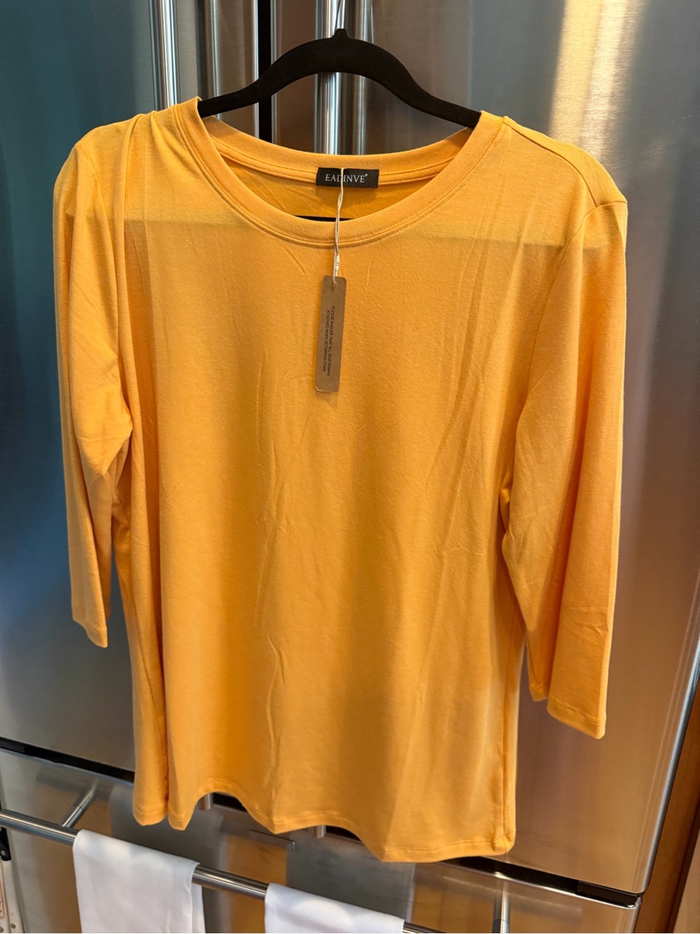 Women's Mustard Yellow Long Sleeve Round Neck Top